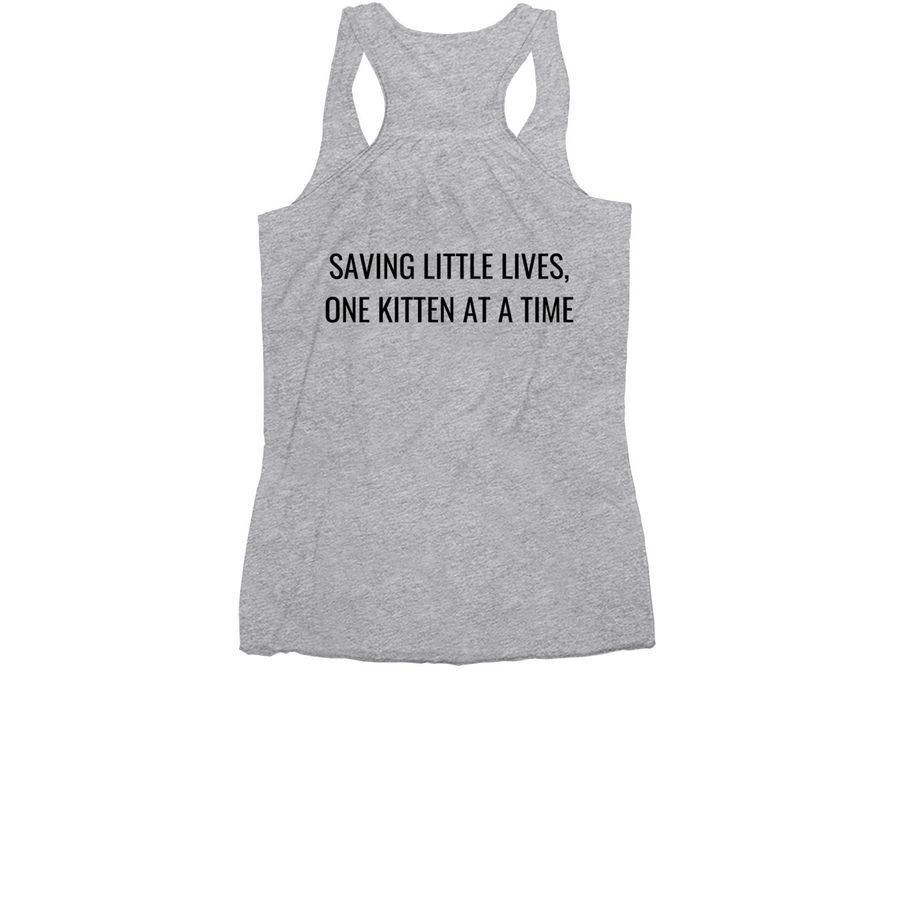 Love Kittens? Save Kittens!, a Athletic Heather Women's Racerback (back-view)