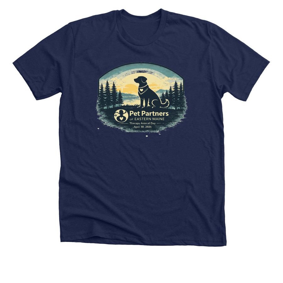 Healing Hearts One Wag At a Time 2026, a Solid Navy Blend Premium Unisex Tee