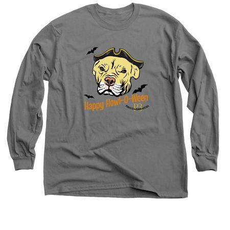 &nbsp;Happy Howl-O-Ween, a Charcoal Classic Long Sleeve Tee