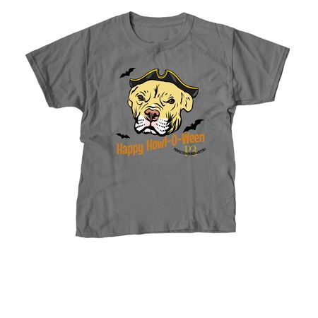 &nbsp;Happy Howl-O-Ween, a Charcoal Youth Unisex Tee