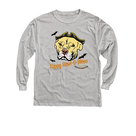 &nbsp;Happy Howl-O-Ween, a Sport Grey Youth Long Sleeve Tee