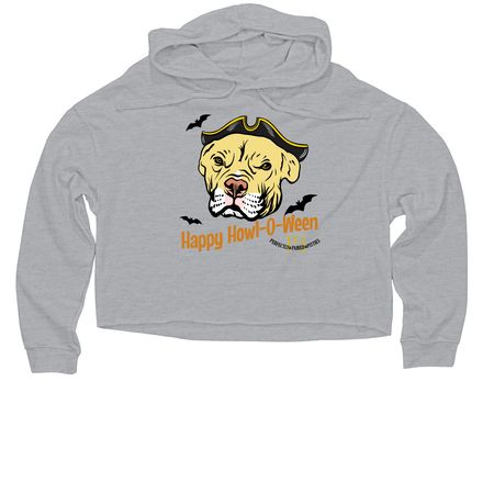 &nbsp;Happy Howl-O-Ween, a Grey Heather Women?s Lightweight Cropped Hoodie