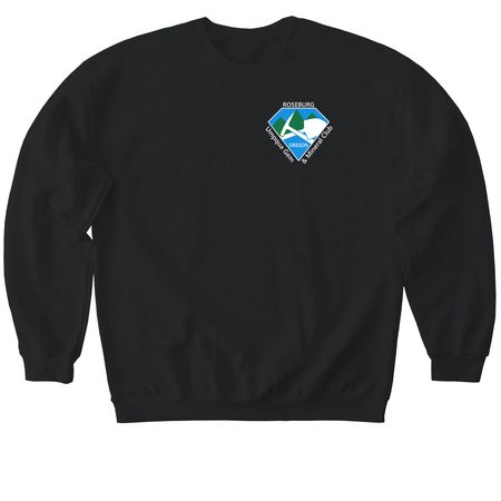 Logo Front SuperPower Back, a Black Softstyle Crewneck Sweatshirt