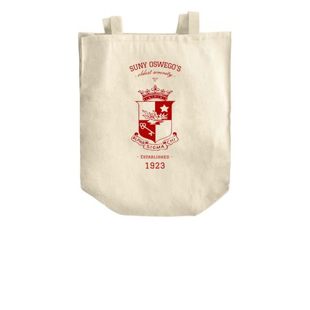 ??? Tote, a Natural Over-the-Shoulder Shopping Tote Bag (back-view)