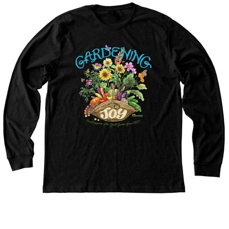 Gardening is Joy! Youth Garden Grant 2027, a Black Heather Premium Long Sleeve Tee