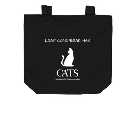 Leaf Coneybear Has CATS, a Black Organic Cotton Tote Bag