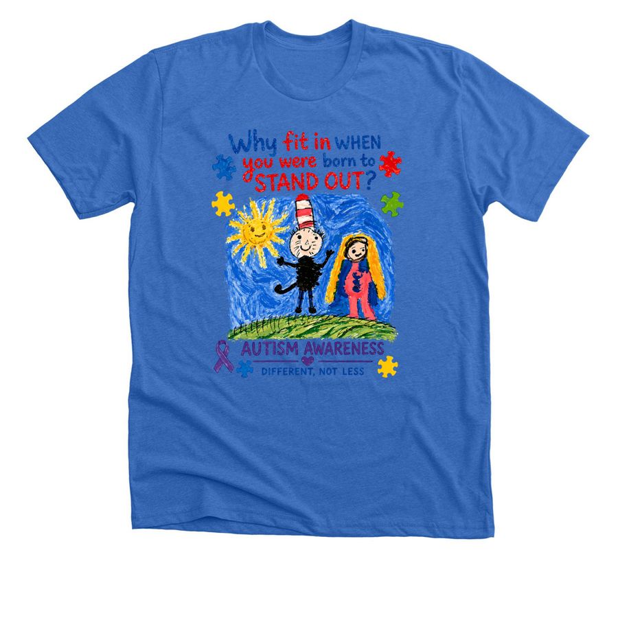 Autism Awareness, a Heather True Royal Premium Unisex Tee