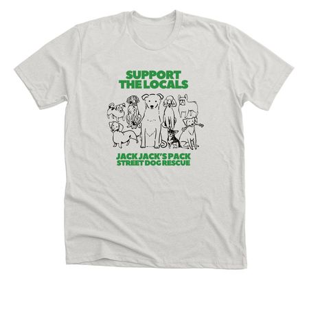 Support the Locals, a Heather Cement Premium Unisex Tee