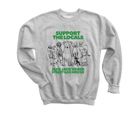 Support the Locals, a Sport Grey Youth Crewneck Sweatshirt