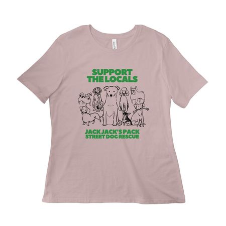 Support the Locals, a Pink Gravel Women?s Relaxed Cotton Tee