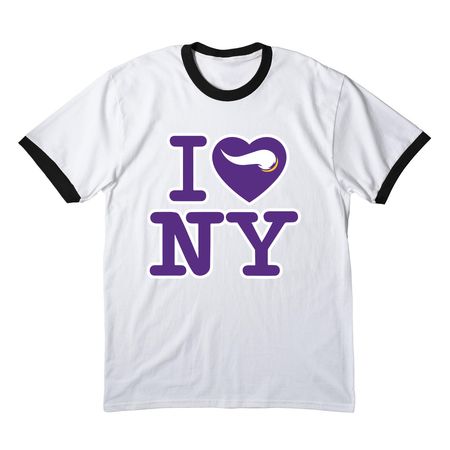 I Heart NY SKOL, a White/ Jet Black Cotton Ringer Tee