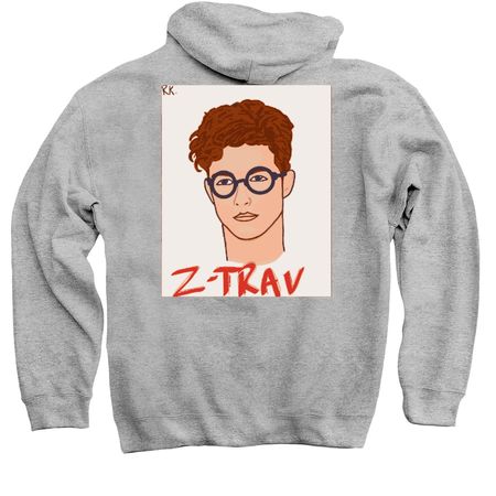 Ztrav hoodies&nbsp;, a Sport Grey Pullover Hoodie (back-view)
