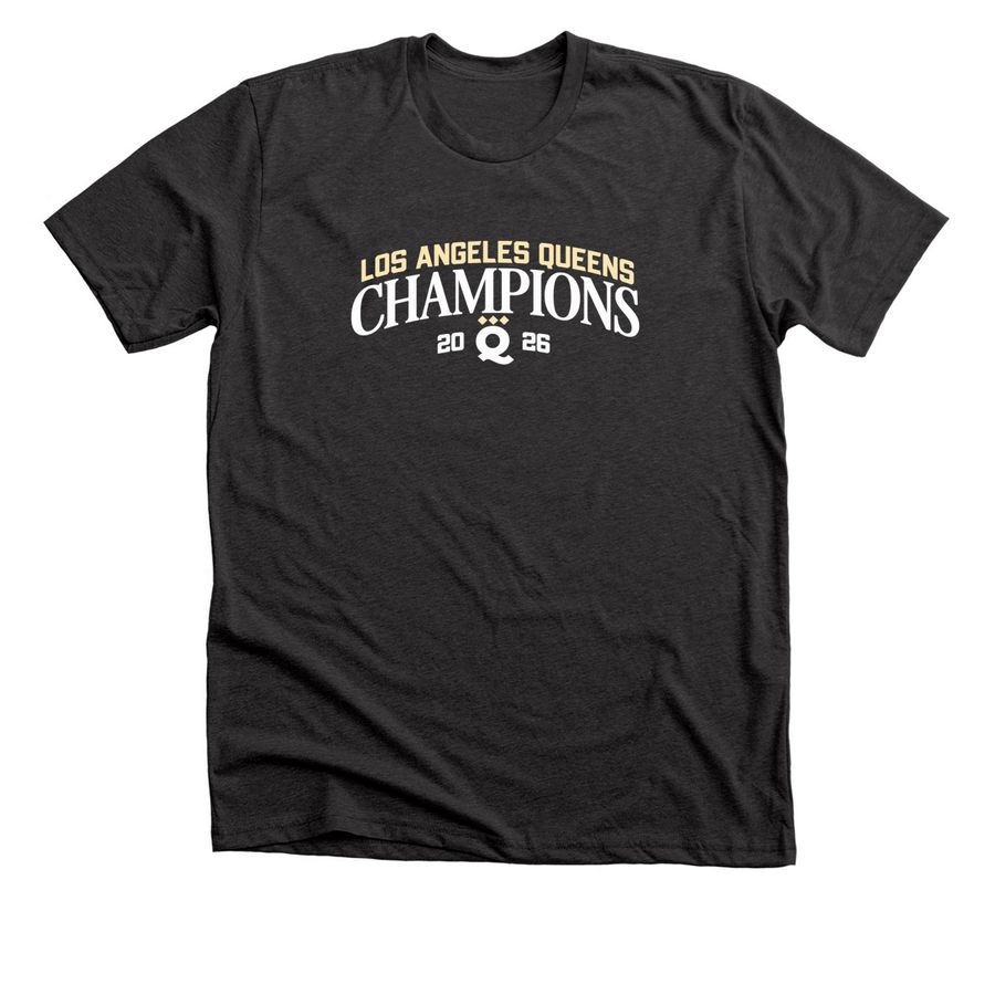 Los Angeles Queens Champions Wpbl 2026 Shirt, a Dark Grey Heather Premium Unisex Tee