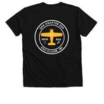 Classic T-Shirts, a Solid Black Blend Premium V-Neck Tee (back-view)
