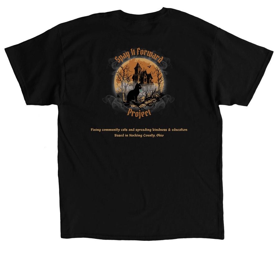 Spay it Forward Project, a Black Classic Unisex Tee (back-view)