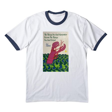 The Things You Can't Remember Become The..., a White/ Navy Cotton Ringer Tee