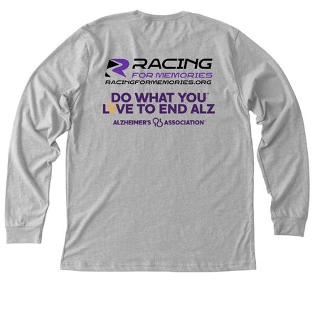 End Alzheimer's Motorsports, a Athletic Heather Premium Long Sleeve Tee (back-view)