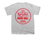 Red Logo with Red Lettering, a Sport Grey Youth Unisex Tee (back-view)