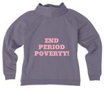 May is Menstrual Hygiene Month, a Cosmic Purple Allmade Women?s Organic CVC Zip-Up Hoodie (back-view)