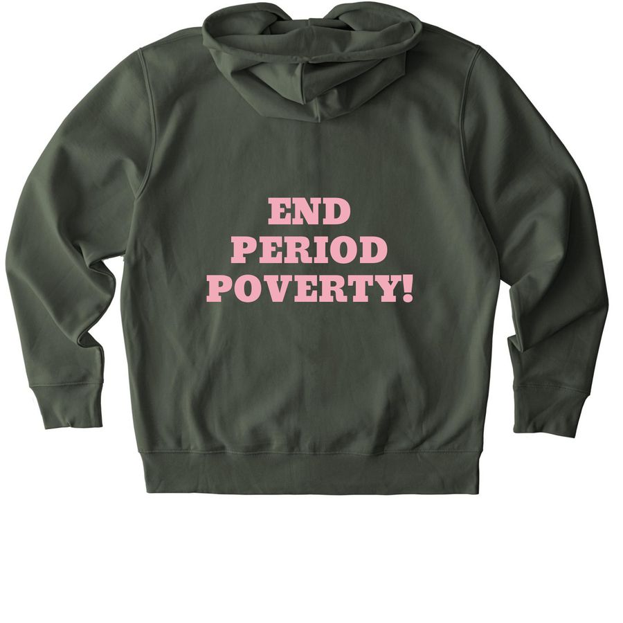 May is Menstrual Hygiene Month, a Khaki Green Stanley/Stella Unisex Cultivator 2.0 Zip Up Pullover Hoodie (back-view)