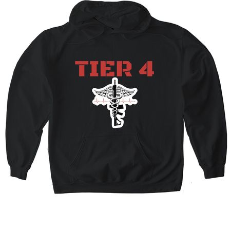 Tier 4, a Black Gildan Softstyle Pullover Hoodie
