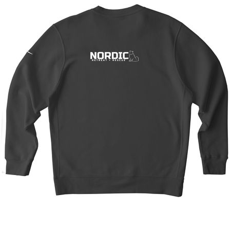 Nordic Nation Full Chest Nike Collection, a Anthracite Nike Club Fleece Crewneck Sweatshirt (back-view)