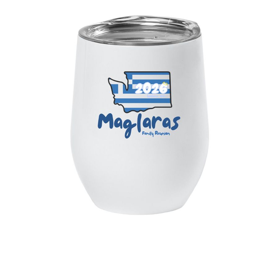 Maglaras Wine Tumbler, a White Insulated Wine Cup