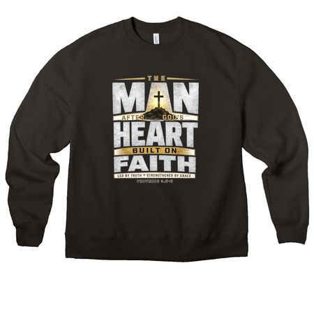 Built By Faith Collection, a Black Premium Heavyweight Crewneck Sweatshirt