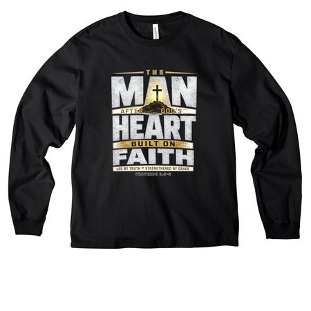 Built By Faith Collection, a Black Unisex Heavyweight Long Sleeve Tee