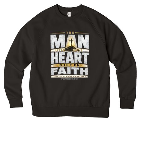 Built By Faith Collection, a Deep Black Allmade Organic CVC Crewneck Sweatshirt