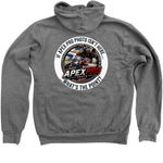 Apex Pro Photo, a Deep Heather Zip Up Hoodie (back-view)