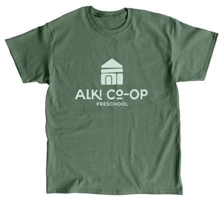 Alki Co-op Adult Shirt, a Military Green Classic Unisex Tee