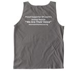 "Not Damaged", a Pepper Comfort Colors Tank Top (back-view)