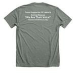 "Not Damaged", a Deep Heather Premium Unisex Tee (back-view)