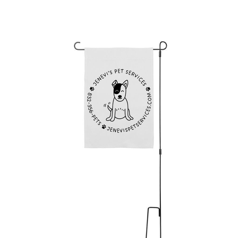 JPS Yard Flag, a White 12" x 18" Yard Flag with Stake