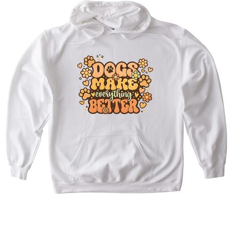 Dogs make Everything better, a White Gildan Softstyle Pullover Hoodie