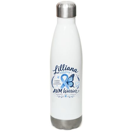 Hope, Healing & #LilliStrong, a White Stainless Steel Water Bottle
