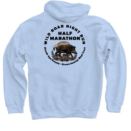 Wild Boar Night Run, a Light Blue Pullover Hoodie