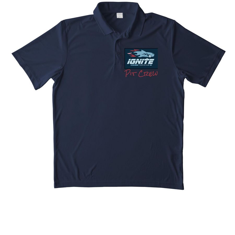 Ignite Youth RC Club Pit Crew, a True Navy Unisex Performance Polo