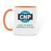 Lucky CNP, a Orange Two-Tone Ceramic Mug (back-view)
