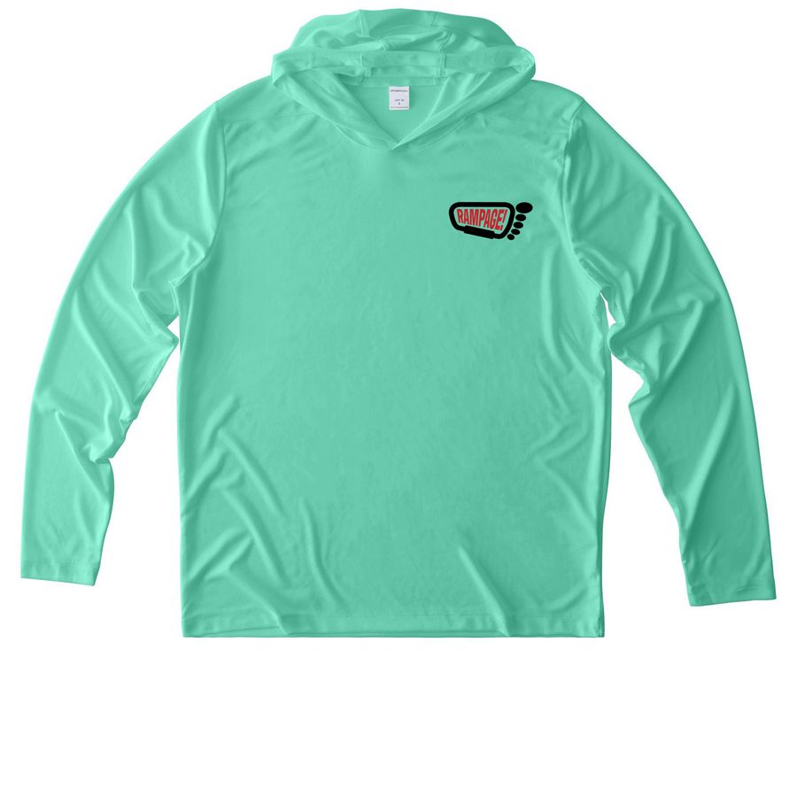 2026 RAMPAGE!!! Staff, a Bright Seafoam UV Performance Long Sleeve Hoodie