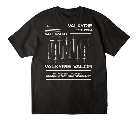 VALKYRIE STAPLE 02, a Black Unisex Heavyweight Tee