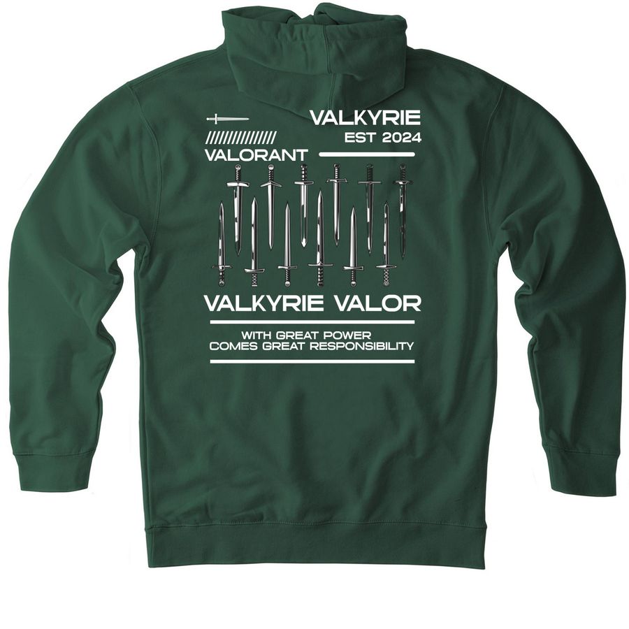 VALKYRIE STAPLE 02, a Alpine Green Heavyweight Pullover Hoodie