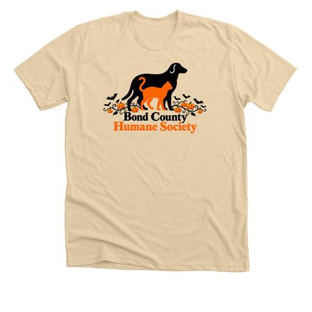 Halloween Logo, a Heather Soft Cream Premium Unisex Tee