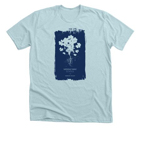 ROOTED IN COMPASSION, a Heather Ice Blue Premium Unisex Tee