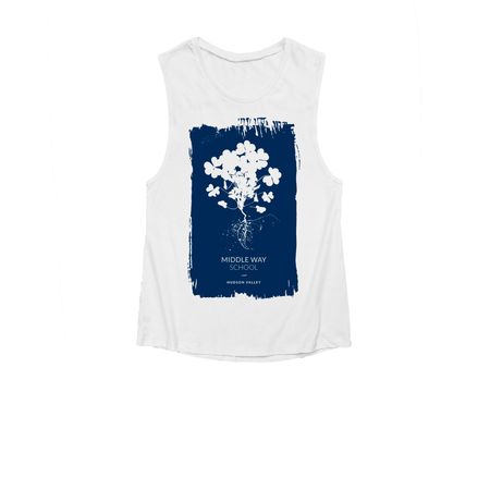 ROOTED IN COMPASSION, a White Women's Muscle Tank