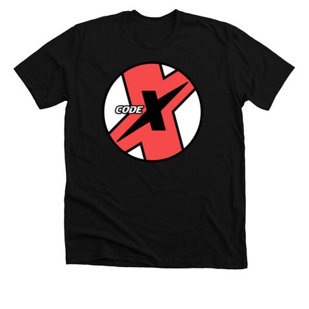The Code-X Logo, a Solid Black Blend Premium Unisex Tee
