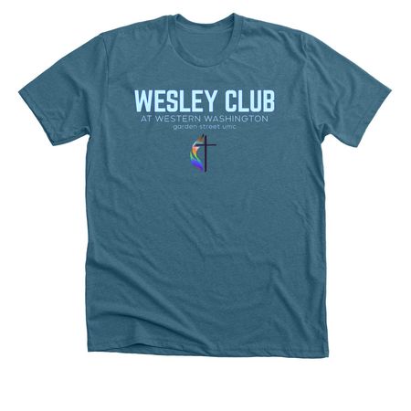 Wesley Club, a Heather Deep Teal Premium Unisex Tee