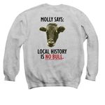Molly Says (Dark Text), a Sport Grey Crewneck Sweatshirt (back-view)