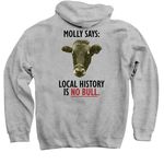 Molly Says (Dark Text), a Sport Grey Pullover Hoodie (back-view)